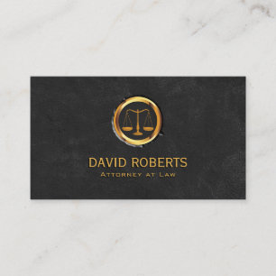 Carte De Visite Avocat Gold Scale Logo Black Attorney at Law