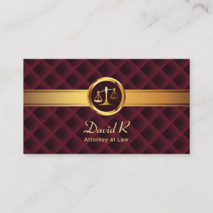 Carte De Visite Avocat Gold Stripe Maroon Attorney