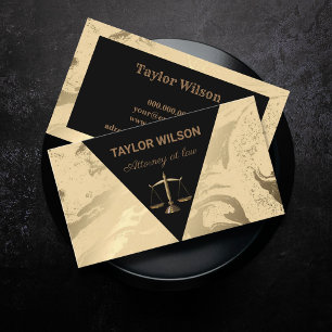 Carte De Visite Avocat juridique avocat élégant noir et or