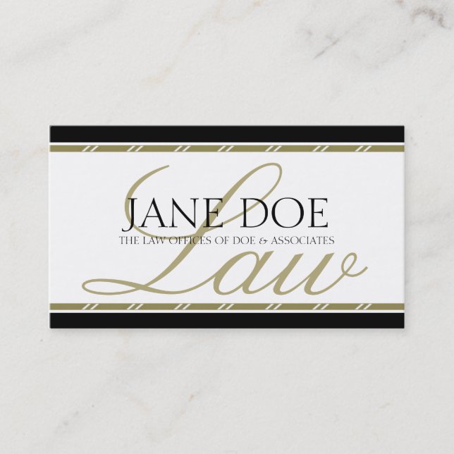 Carte De Visite Avocat Juriste Conseiller Juridique Cabinet Gold (Devant)