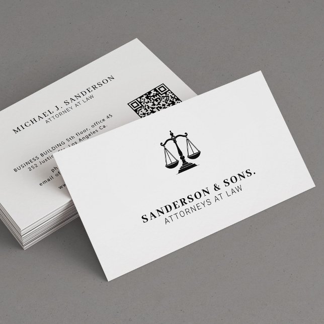 Carte De Visite Avocat juriste professionnel blanc (Créateur téléchargé)