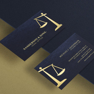 Carte De Visite Avocat juriste professionnel or marine