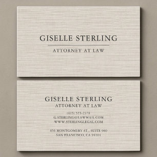 Carte De Visite Avocat Lin Minimaliste Professionnel