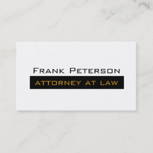 Carte De Visite Avocat minimaliste blanc noir d'or