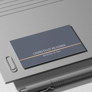 Carte De Visite Avocat minimaliste Elégant Bleu Faux Ligne Cuivre