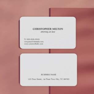 Carte De Visite Avocat minimaliste élégant gris clair