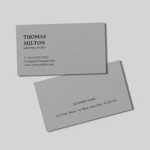 Carte De Visite Avocat minimaliste Elegant Premium Grey en droit