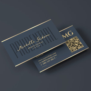 Carte De Visite Avocat moderne Charcoal Blue Noir Faux Gold