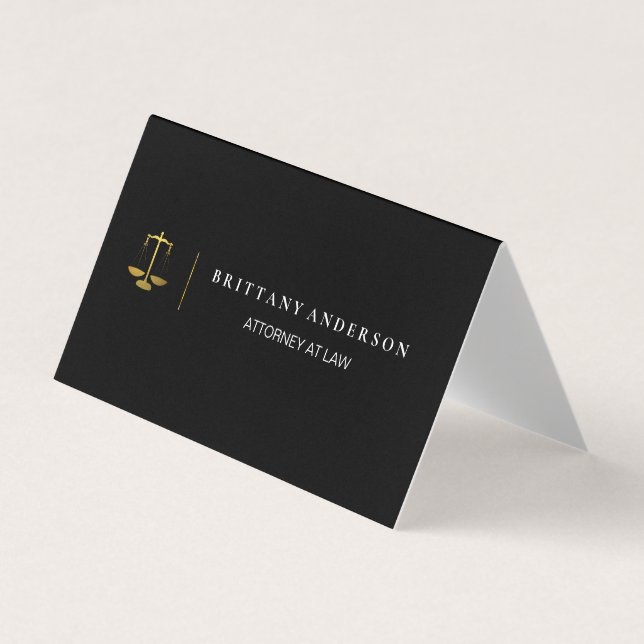 Carte De Visite Avocat moderne professionnel à l'échelle noire (Devant)