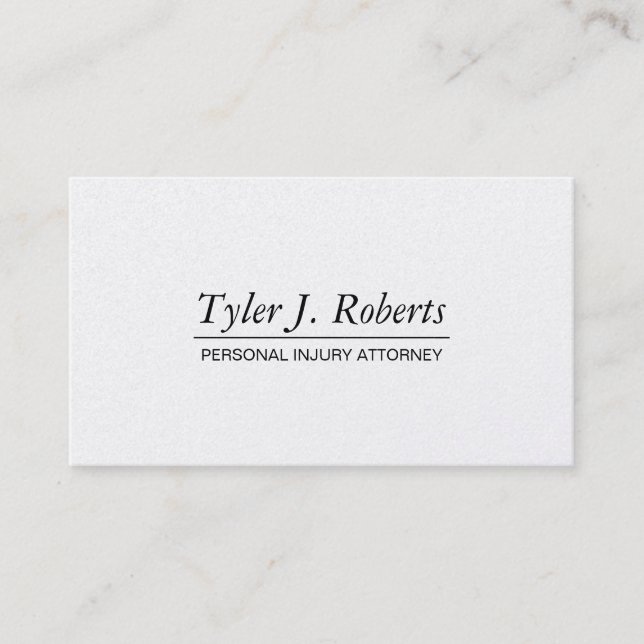 Carte De Visite Avocat plaideur en platine moderne professionnel (Devant)