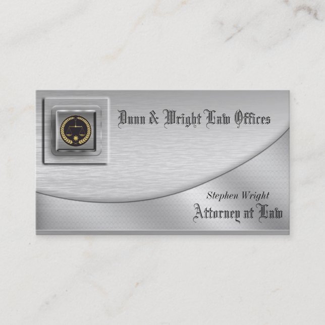 Carte de visite Avocat Platine Brossée (Devant)