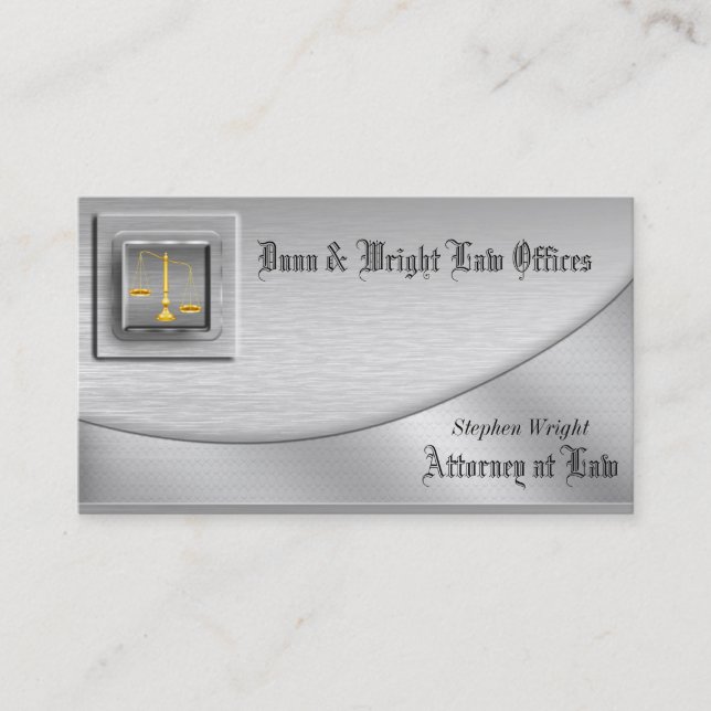 Carte de visite Avocat Platine Brossée (Devant)
