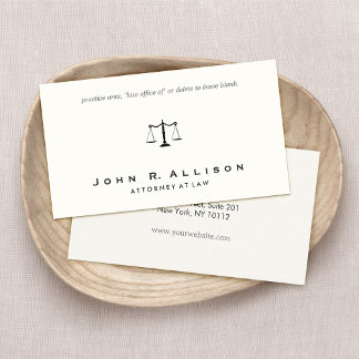 Carte De Visite Avocat Procureur - Scales de justice