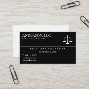 Carte De Visite Avocat Professionnel au Barreau Échelle Noire