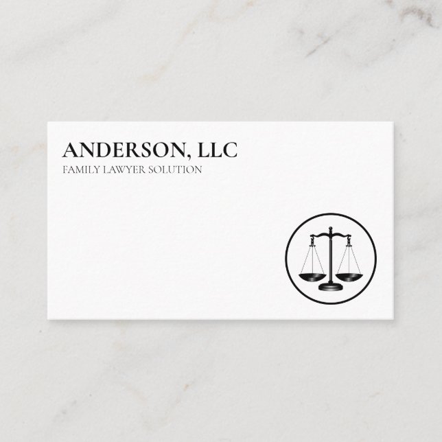 Carte De Visite Avocat professionnel de droit à échelle noire (Devant)