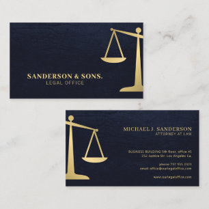 Carte De Visite Avocat professionnel marine or avocat au barreau