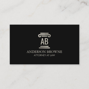 Carte De Visite Avocat professionnel monogramme gris/noir