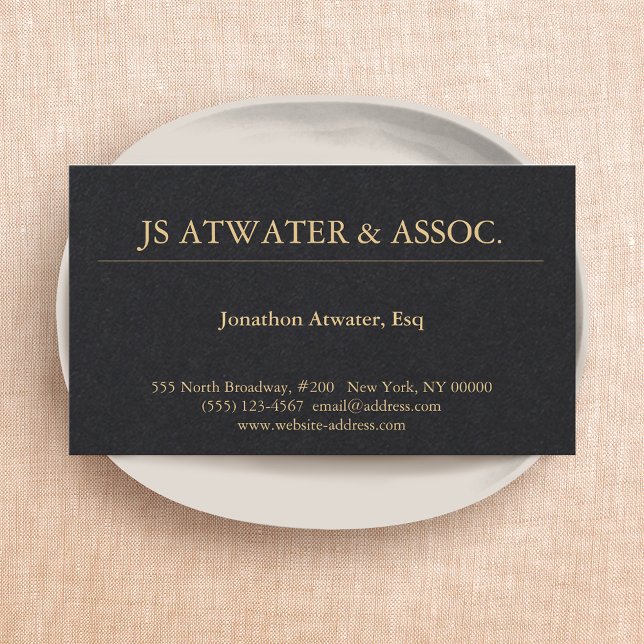 Carte De Visite Avocat professionnel noir élégant (Créateur téléchargé)