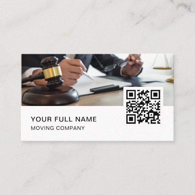Carte De Visite Avocat QR Code Logo Médias sociaux (Devant)