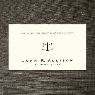 Carte De Visite Avocat simple, avocat sophistiqué ivoire