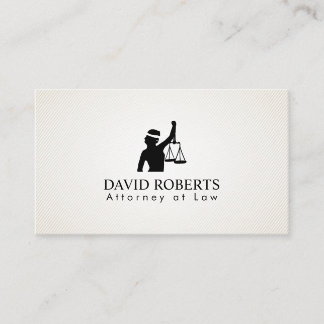 Carte De Visite Avocat simple de Madame Justice Logo d'avocat (Devant)