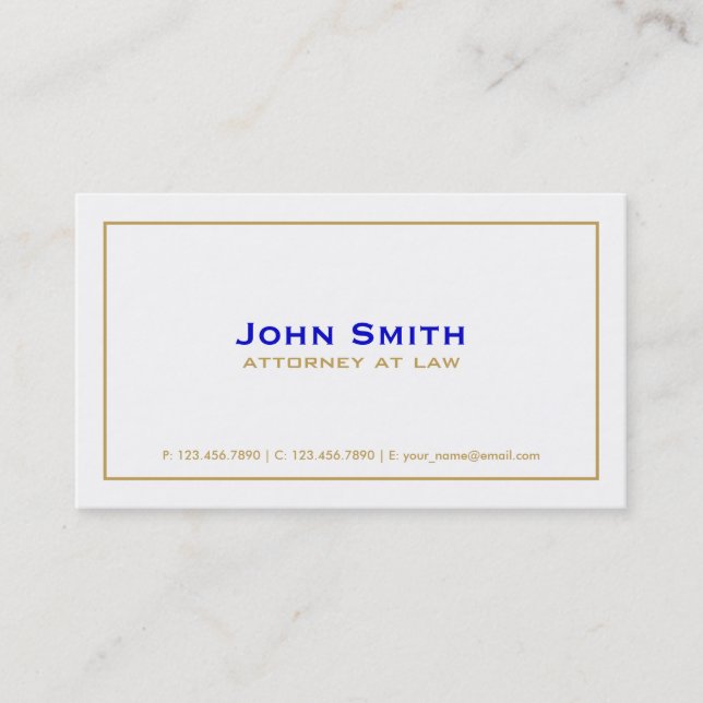Carte De Visite Avocat simple et élégant professionnel (Devant)