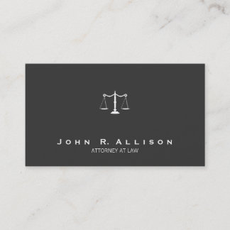 Carte De Visite Avocat Simple Justice Scales Noir et Blanc
