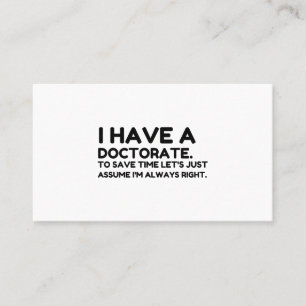 CARTE DE VISITE AVOIR UN DOCTORAT