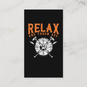 Carte De Visite Ax Thrower Dit Woodworker Joke Ax Thrower