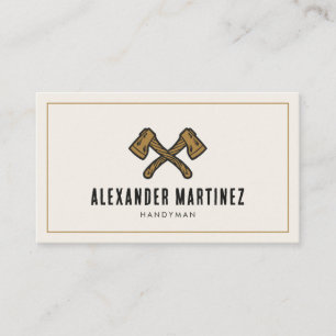 Carte De Visite Axe Handyman Woodworker Lumberjack Carpenter
