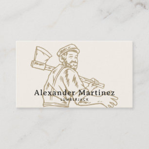 Carte De Visite Axe Lumberjack Handyman Carpenter Woodworker