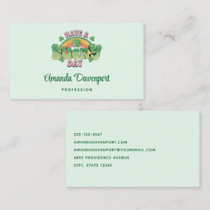 Carte De Visite Ayez une Typographie rétro de jour chanceux