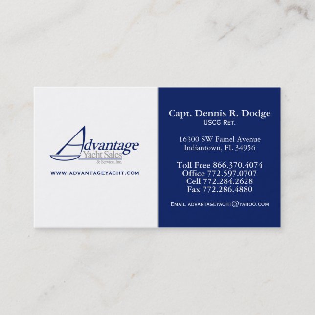 Carte De Visite AYS Prof DD 2 Couleur Marine Blanc avec site (Devant)