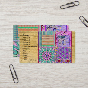 Carte De Visite Azulejos Carreaux géométriques avec Oiseau de Paix
