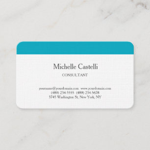 Carte De Visite Azure Blue & White Professional Unique Classic