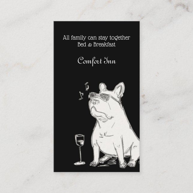 Carte De Visite B&B Comfort Inn avec animaux de compagnie (Devant)