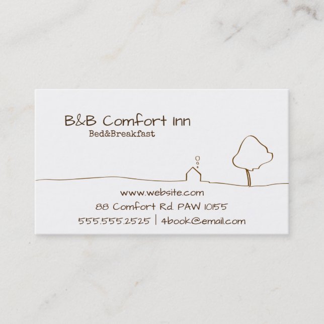 Carte De Visite B&B Comfort Inn Business Card (Devant)