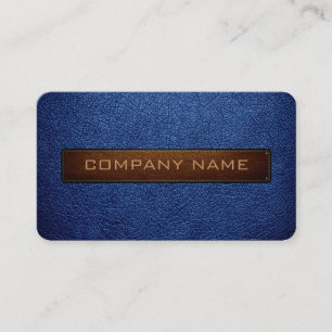 Carte De Visite B moderne éblouissant bleu et cuir noir