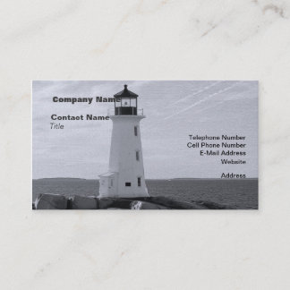 Carte De Visite B&W Peggy's Cove Lighthouse
