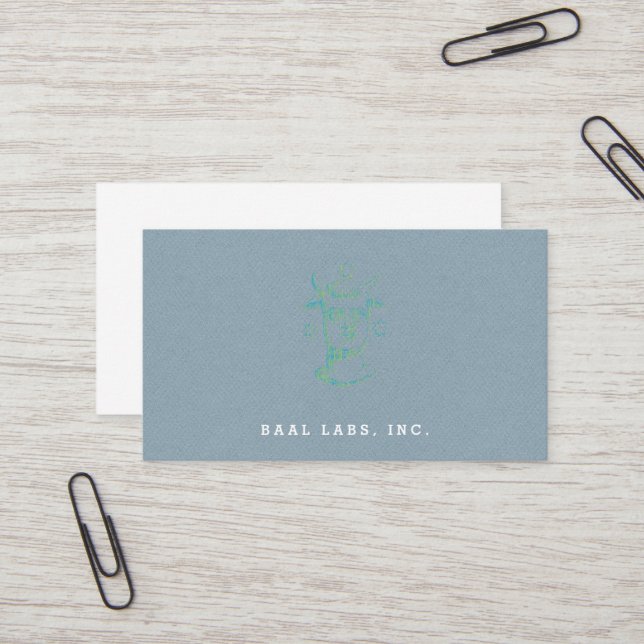 Carte De Visite Baal (style d'impression typographique, deux (Devant/Arrière en situation)