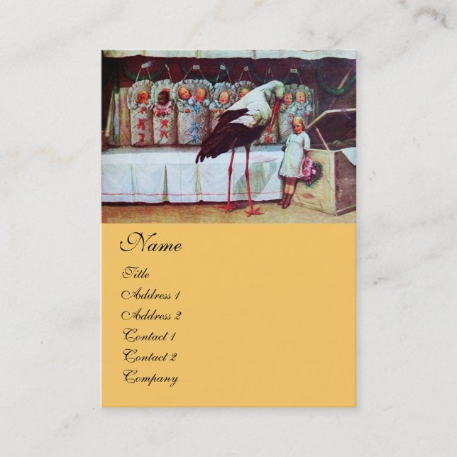 CARTE DE VISITE BABEAUCHEAU JAUNE FÊTE DE NAISSANCE (Devant)