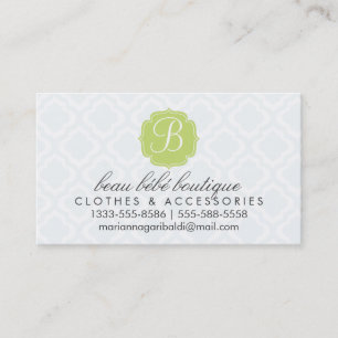 Carte De Visite Baby Blue Moroccan Trellis Quatrefoil Personnalis