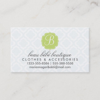 Carte De Visite Baby Blue Moroccan Trellis Quatrefoil Personnalisé