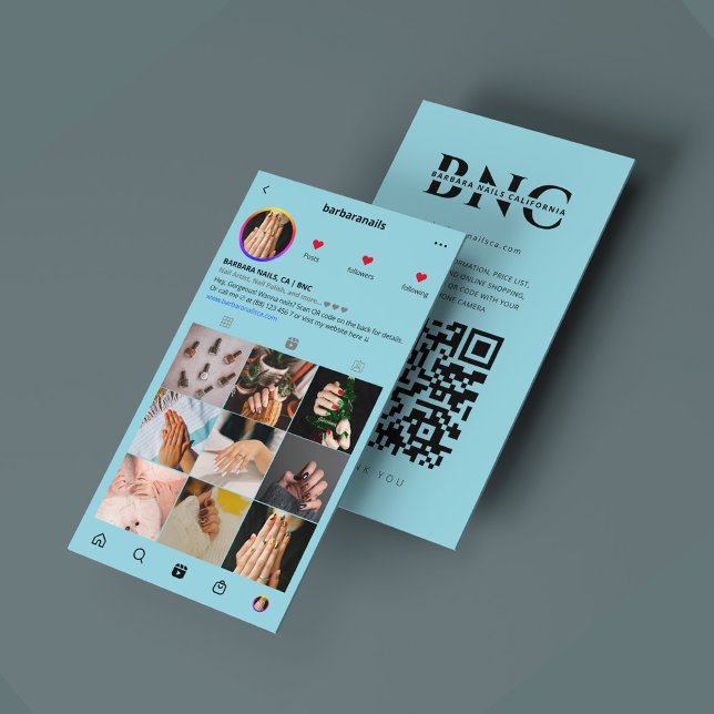 Carte De Visite Baby Blue Pastel Manicurist Nail Tech IG (Baby Blue Pastel Manicurist Nail Tech IG Business Card
)