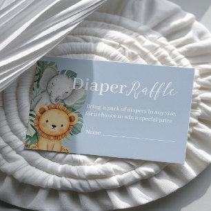 Carte De Visite Baby shower animal Safari Déchets Raffle