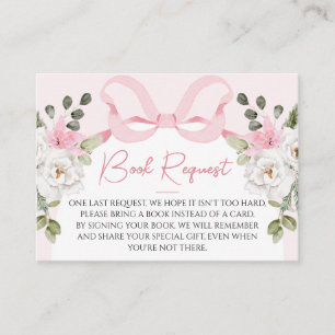 Carte De Visite Baby shower Croquette Rose Bow Demande Insérer