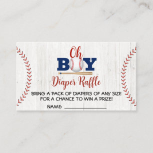 Carte De Visite Baby shower de baseball Déchets Raffle