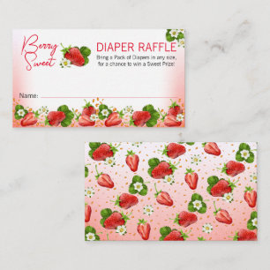 Carte De Visite Baby Shower de couche-culotte aux fraises sucrées