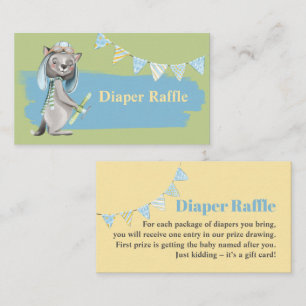 Carte De Visite Baby shower de couches d'aviateur Wolf