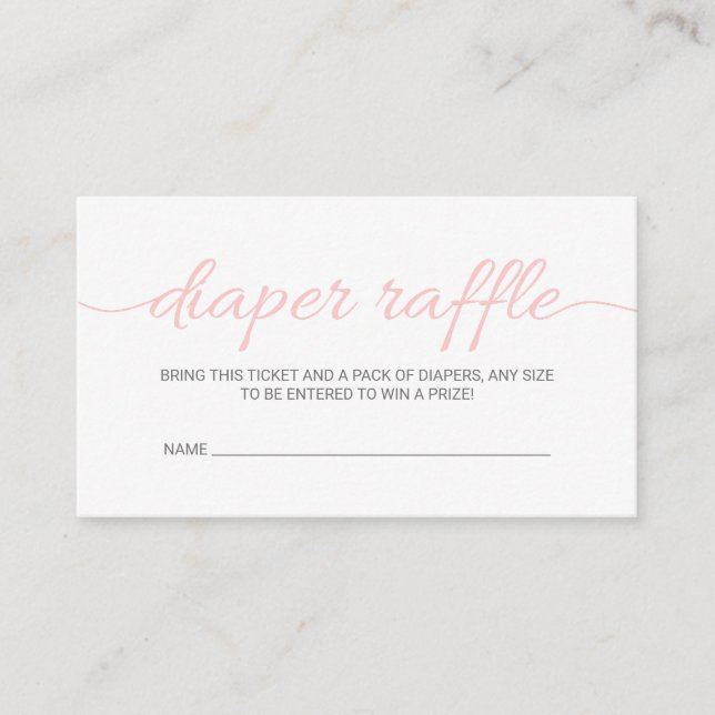 Carte De Visite Baby shower de script rose vif Raffer Billet Inser (Devant)